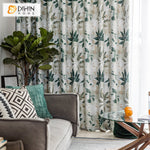 DIHINHOME Home Textile Pastoral Curtain DIHIN HOME Pastoral Natural Leaves Printed Curtain,Blackout Grommet Window Curtain for Living Room,1 Panel
