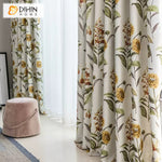 DIHINHOME Home Textile Pastoral Curtain DIHIN HOME Pastoral Nature Flowers Printed,Blackout Grommet Window Curtain for Living Room