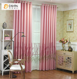DIHINHOME Home Textile Pastoral Curtain DIHIN HOME Pastoral Pink Color Emboridered,Blackout Curtains Grommet Window Curtain for Living Room,52x63-inch,1 Panel