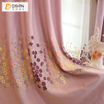 DIHIN HOME Pastoral Pink Color Luxury Embroidered,Blackout Grommet Window Curtain for Living Room ,52x63-inch,1 Panel