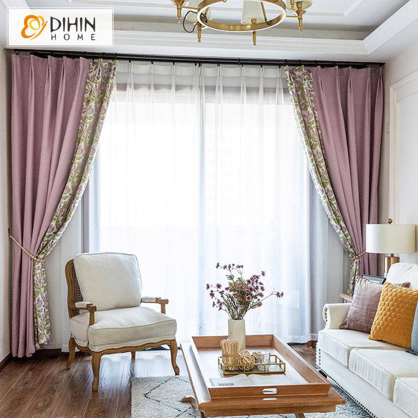 DIHIN HOME Pastoral Pink Color Plant Printed,Blackout Grommet Window Curtain for Living Room ,52x63-inch,1 Panel Roman Shades Curtains Window Blinds custom curtains blackout curtains curtains for living room sheer curtains curtain fabric linen curtains kitchen curtains velvet curtains pinch pleat curtains bay window curtains outdoor curtains pleated curtains floral curtains dining room curtains kitchen valances drapes for bedroom patio curtains nursery curtains grommet curtains