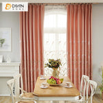 DIHIN HOME Pastoral Pink Color Plants Embroidered Curtain,Blackout Curtains Grommet Window Curtain for Living Room ,52x84-inch,1 Panel