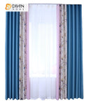 DIHINHOME Home Textile Pastoral Curtain DIHIN HOME Pastoral Pink Flowers Printed,High Blackout Grommet Window Curtain for Living Room