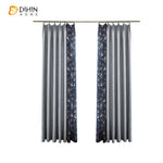 DIHIN HOME Pastoral Plant Printed Spliced Curtains，Blackout Grommet Window Curtain for Living Room ,52x63-inch,1 Panel