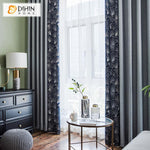 DIHIN HOME Pastoral Plant Printed Spliced Curtains，Blackout Grommet Window Curtain for Living Room ,52x63-inch,1 Panel