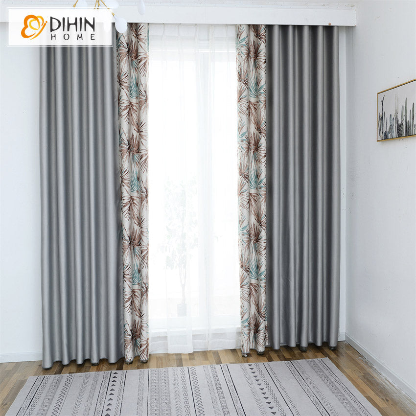 Plant Curtain Blackout Grommet Window Curtain for Living Room – DIHINHOME  Home Textile