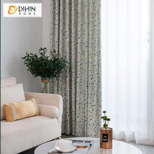 DIHINHOME Home Textile Pastoral Curtain DIHIN HOME Pastoral Printed Curtains ,Blackout Grommet Window Curtain for Living Room ,52x63-inch,1 Panel