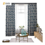 DIHINHOME Home Textile Pastoral Curtain DIHIN HOME Pastoral Printed Leaves Curtains，Blackout Grommet Window Curtain for Living Room ,52x63-inch,1 Panel