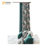 DIHIN HOME Pastoral Printed Spliced Curtains，Blackout Grommet Window Curtain for Living Room ,52x63-inch,1 Panel