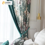 DIHIN HOME Pastoral Printed Spliced Curtains，Blackout Grommet Window Curtain for Living Room ,52x63-inch,1 Panel