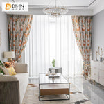 DIHIN HOME Pastoral Printing Flowers Blackout Curtains ,Blackout Grommet Window Curtain for Living Room ,52x63-inch,1 Panel