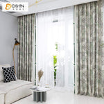 DIHINHOME Home Textile Pastoral Curtain DIHIN HOME Pastoral Simple Branch Printed Curtain ,Cotton Linen ,Blackout Grommet Window Curtain for Living Room ,52x63-inch,1 Panel