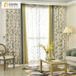 DIHINHOME Home Textile Pastoral Curtain DIHIN HOME Pastoral Tree and Bird Printed,Blackout Grommet Window Curtain for Living Room ,52x63-inch,1 Panel