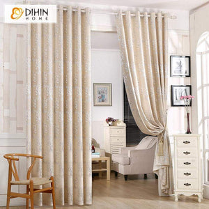 DIHINHOME Home Textile Pastoral Curtain DIHIN HOME Pastoral Tree Jacquard Curtain ,Blackout Grommet Window Curtain for Living Room ,52x63-inch,1 Panel