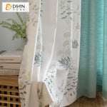 DIHINHOME Home Textile Pastoral Curtain DIHIN HOME Pastoral Water Grass Printed,Blackout Grommet Window Curtain for Living Room ,52x63-inch,1 Panel