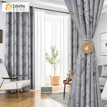 DIHINHOME Home Textile Pastoral Curtain DIHIN HOME Pastoral White Bouquet Printed,Blackout Grommet Window Curtain for Living Room ,52x63-inch,1 Panel