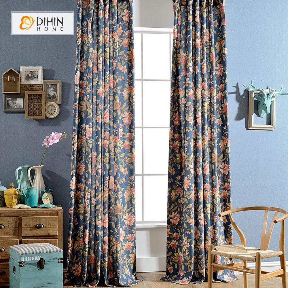 Pastoral Curtain Blackout Grommet Window Curtain for Living Room –  DIHINHOME Home Textile