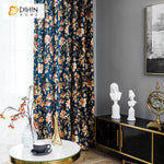 DIHINHOME Home Textile Pastoral Curtain DIHIN HOME Retro Pastoral Flowers Printed Curtains,Blackout Grommet Window Curtain for Living Room ,52x63-inch,1 Panel