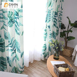 DIHINHOME Home Textile Pastoral Curtain DIHIN HOME Tropical Pastoral 3D Banana Leaves Printed,Blackout Grommet Window Curtain for Living Room ,52x63-inch,1 Panel