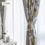 DIHINHOME Home Textile Pastoral Curtain DIHIN HOME Various Colors Leaves Printed ,Polyester ,Blackout Grommet Window Curtain for Living Room ,52x63-inch,1 Panel
