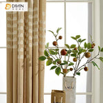 DIHINHOME Home Textile Pastoral Curtain DIHIN HOME White Plants Brown Blackground Embroidered,Blackout Grommet Window Curtain for Living Room ,52x63-inch,1 Panel