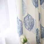 DIHINHOME Home Textile Pastoral Curtain Garden Leaf Pattern Cotton Linen Custom Made Blackout Curtains Window Treatment