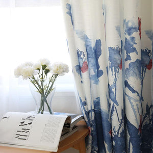DIHINHOME Home Textile Pastoral Curtain Garden Printing Flower Custom Made Blackout Curtains Window Treatment