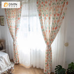 DIHINHOME Home Textile Pastoral Curtains DIHIN HOME Garden Lovely Flowers Cotton Linen Printed,Blackout Grommet Window Curtain for Living Room ,52x63-inch,1 Panel