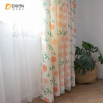 DIHINHOME Home Textile Pastoral Curtains DIHIN HOME Garden Lovely Flowers Cotton Linen Printed,Blackout Grommet Window Curtain for Living Room ,52x63-inch,1 Panel