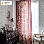 DIHINHOME Home Textile Pastoral Curtains DIHIN HOME Pastoral Cottom Linen Leaves Printing,Blackout Grommet Window Curtain for Living Room ,52x63-inch,1 Panel