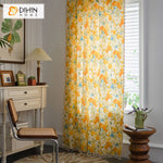 DIHINHOME Home Textile Pastoral Curtains DIHIN HOME Pastoral Yellow Flowers Printed,Blackout Grommet Window Curtain for Living Room ,52x63-inch,1 Panel