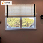 DIHINHOME Home Textile Roman Blind DIHIN HOME Black Edge Printed Roman Shades ,Easy Install Washable Curtains ,Customized Window Curtain Drape, 24"W X 64"H