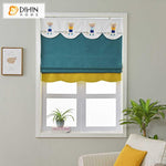 DIHINHOME Home Textile Roman Blind DIHIN HOME Cartoon Blue Bear Printed Roman Shades ,Easy Install Washable Curtains ,Customized Window Curtain Drape, 24"W X 64"H