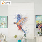 DIHINHOME Home Textile Roman Blind DIHIN HOME Colorful Bird Printed Roman Shades,Easy Install Washable Curtains ,Customized Window Curtain Drape, 24"W X 64"