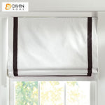 DIHIN HOME Exquisite Black Edge Printed Roman Shades ,Easy Install Washable Curtains ,Customized Window Curtain Drape, 24"W X 64"