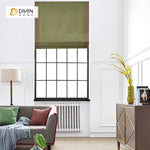 DIHINHOME Home Textile Roman Blind DIHIN HOME Exquisite Green Printed Roman Shades ,Easy Install Washable Curtains ,Customized Window Curtain Drape, 24"W X 64"H