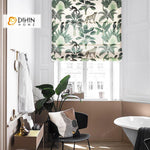 DIHINHOME Home Textile Roman Blind DIHIN HOME Forest Leopard Printed Roman Shades ,Easy Install Washable Curtains ,Customized Window Curtain Drape, 24"W X 64"H