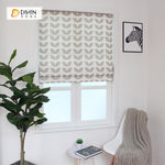 DIHINHOME Home Textile Roman Blind DIHIN HOME Grey Leaves Printed Roman Shades ,Easy Install Washable Curtains ,Customized Window Curtain Drape, 24"W X 64"H