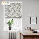 DIHINHOME Home Textile Roman Blind DIHIN HOME Lined leaves Printed Roman Shades ,Easy Install Washable Curtains ,Customized Window Curtain Drape, 24"W X 64"H