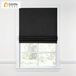 DIHIN HOME Modern Black Color Roman Shades ,Easy Install Washable Curtains ,Customized Window Curtain Drape, 24"W X 64"H