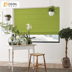 DIHIN HOME Modern Green Color Roman Shades ,Easy Install Washable Curtains ,Customized Window Curtain Drape, 24"W X 64"H