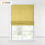 DIHIN HOME Modern Small Yellow Stripes Roman Shades ,Easy Install Washable Curtains ,Customized Window Curtain Drape, 24"W X 64"H