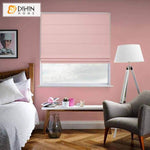 DIHIN HOME Modern Tender Pink Color Roman Shades ,Easy Install Washable Curtains ,Customized Window Curtain Drape, 24"W X 64"H