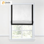 DIHIN HOME Modern White Color With Black Band Roman Shades ,Easy Install Washable Curtains ,Customized Window Curtain Drape, 24"W X 64"H