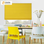 DIHIN HOME Modern Yellow Color Roman Shades ,Easy Install Washable Curtains ,Customized Window Curtain Drape, 24"W X 64"H