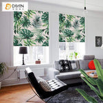 DIHINHOME Home Textile Roman Blind DIHIN HOME Pastoral Banana Tree Printed Roman Shades ,Easy Install Washable Curtains ,Customized Window Curtain Drape, 24"W X 64"H