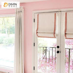 DIHINHOME Home Textile Roman Blind DIHIN HOME Pink Stripes Printed Roman Shades ,Easy Install Washable Curtains ,Customized Window Curtain Drape, 24"W X 64"H