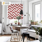 DIHINHOME Home Textile Roman Blind DIHIN HOME Red Lines Printed Roman Shades ,Easy Install Washable Curtains ,Customized Window Curtain Drape, 24"W X 64"H