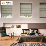 DIHINHOME Home Textile Roman Blind DIHIN HOME Retro Green Printed Roman Shades ,Easy Install Washable Curtains ,Customized Window Curtain Drape, 24"W X 64"H