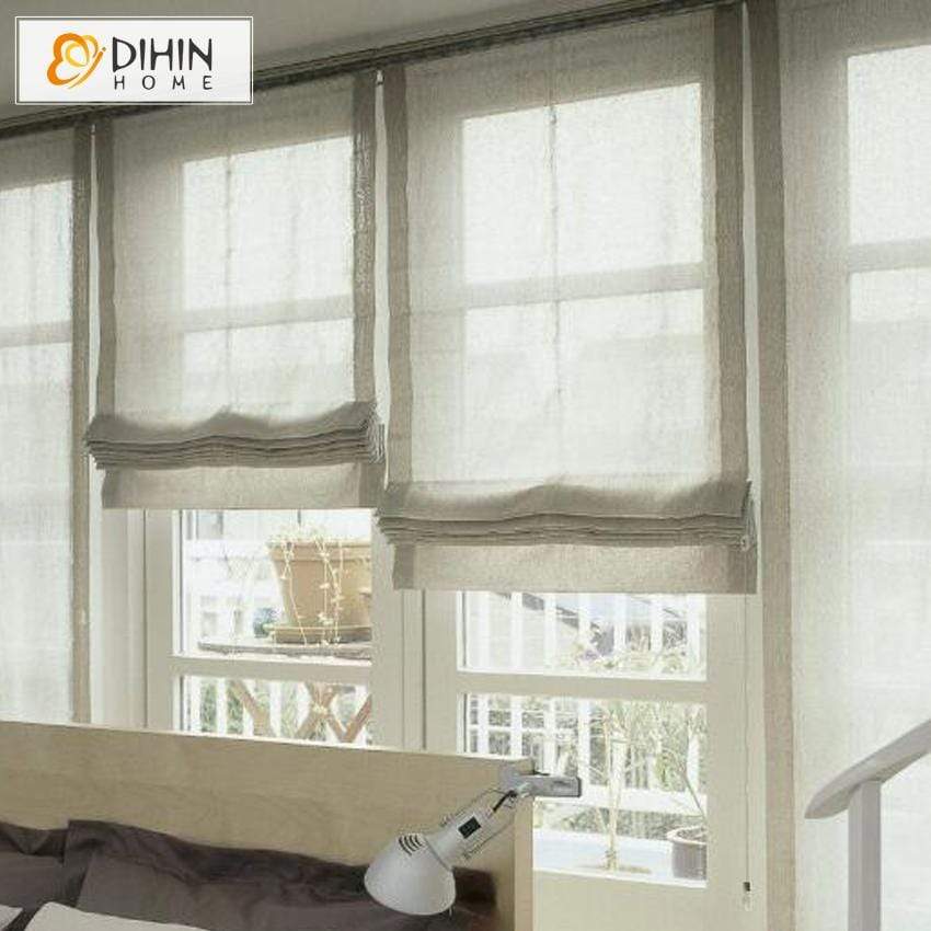 DIHINHOME Home Textile Roman Blind DIHIN HOME Retro Printed Roman Shades,Easy Install Washable Curtains ,Customized Window Curtain Drape, 24"W X 64"